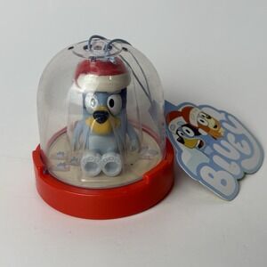New Bluey in Santa Hat Christmas Ornament Toy 2.5" Figurine with Gift Tag